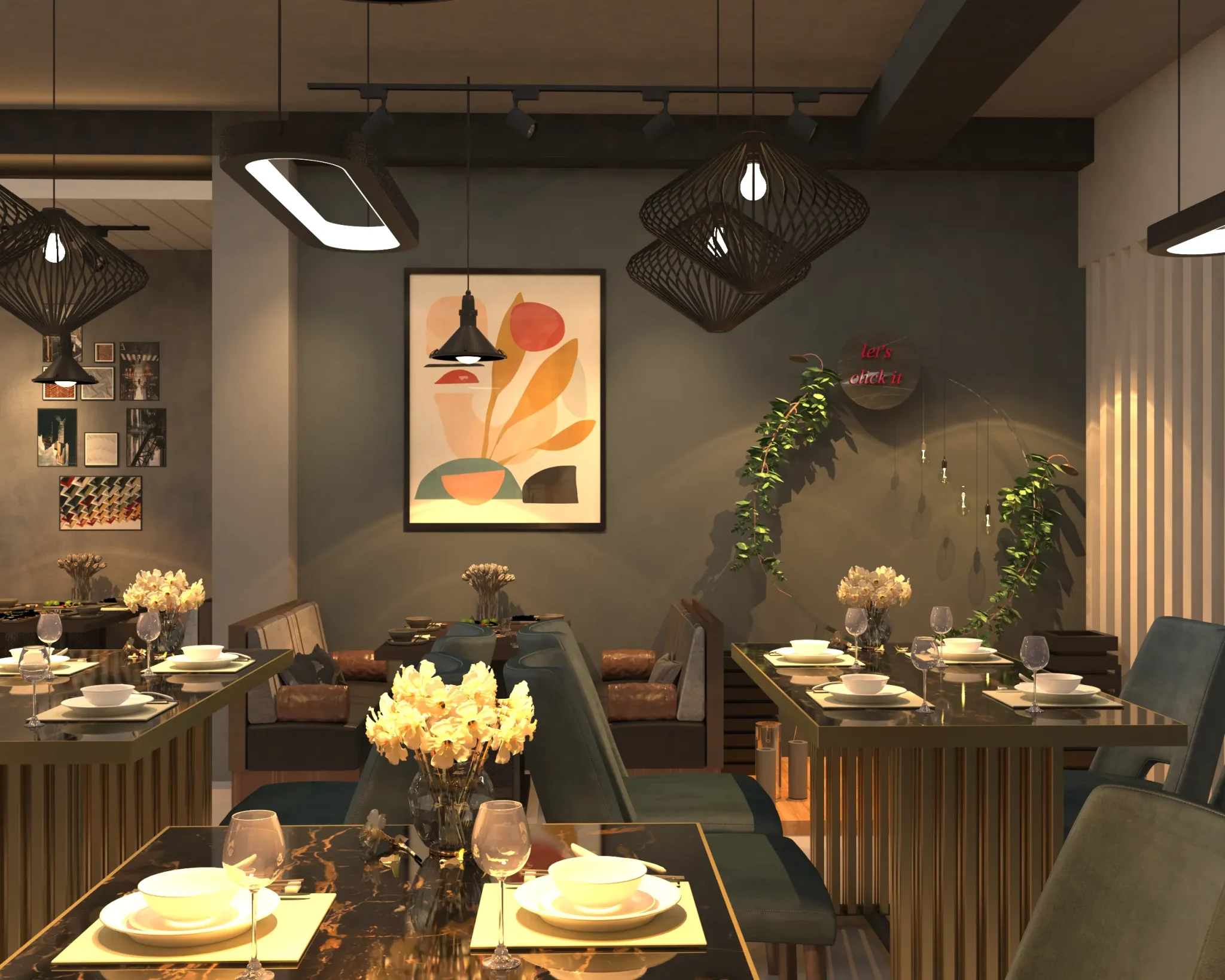 best restaurant interior design Chittagong – The Secret Griller dining hall by Idealist